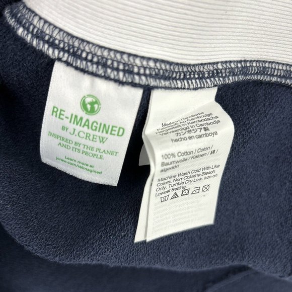 J. Crew Blue University Terry Crop Boxy Sweatshirt style BF363 size Small NWT‎ - Picture 7 of 8